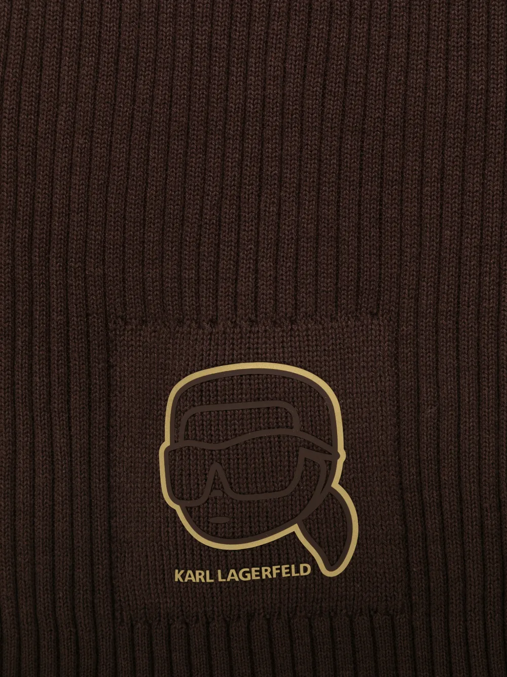 Karl Lagerfeld ribbed beanie scarf - Bruin