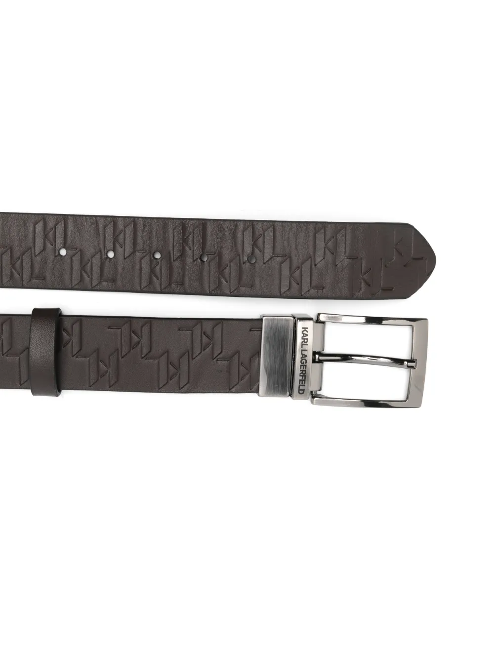Karl Lagerfeld embossed buckle belt - Bruin