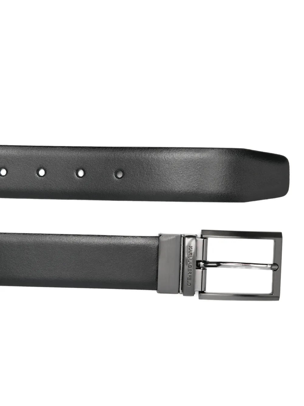 Karl Lagerfeld reversible leather belt - Zwart