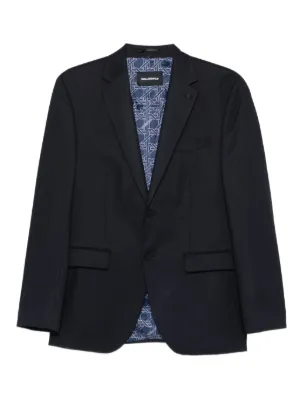 dsk　25FW　SINGLE BREASTED JACKET MSGM single-breasted Blazer | Blue | FARFETCH ZA
