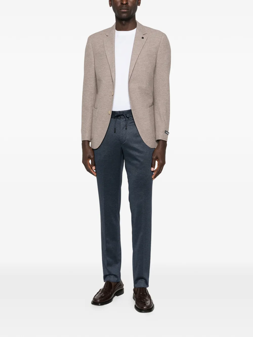 Karl Lagerfeld drawstring straight-leg trousers - Blauw