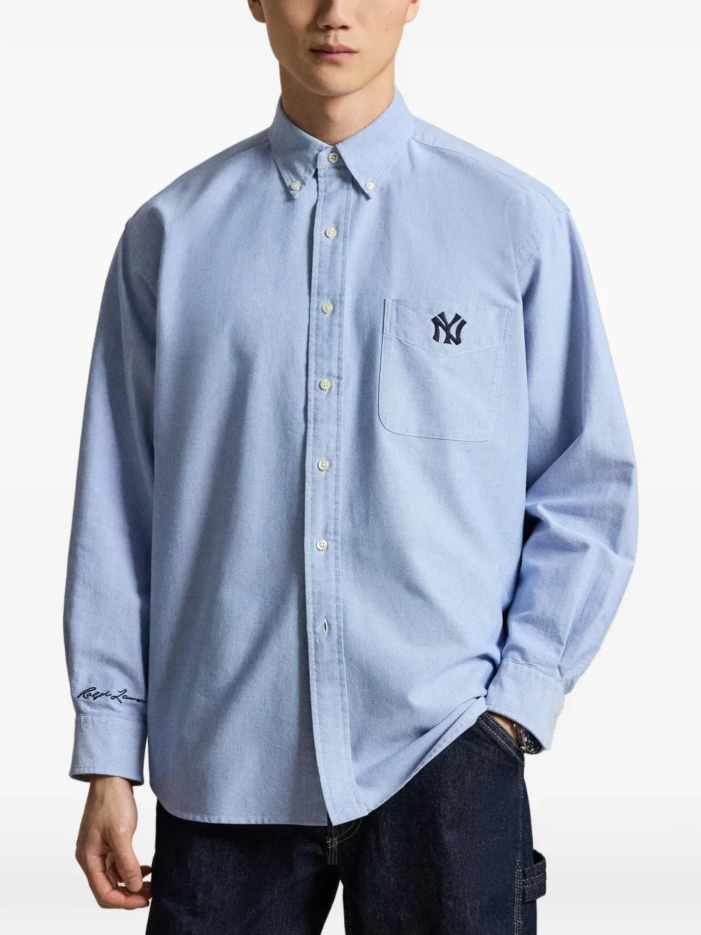 Polo Ralph Lauren Yankees kenmerkend overhemd met zak Blauw