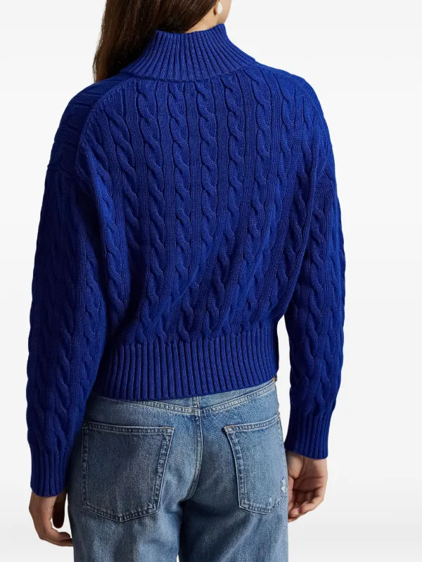 Polo Ralph Lauren cable-knit quarter-zip Sweater | Blue | FARFETCH