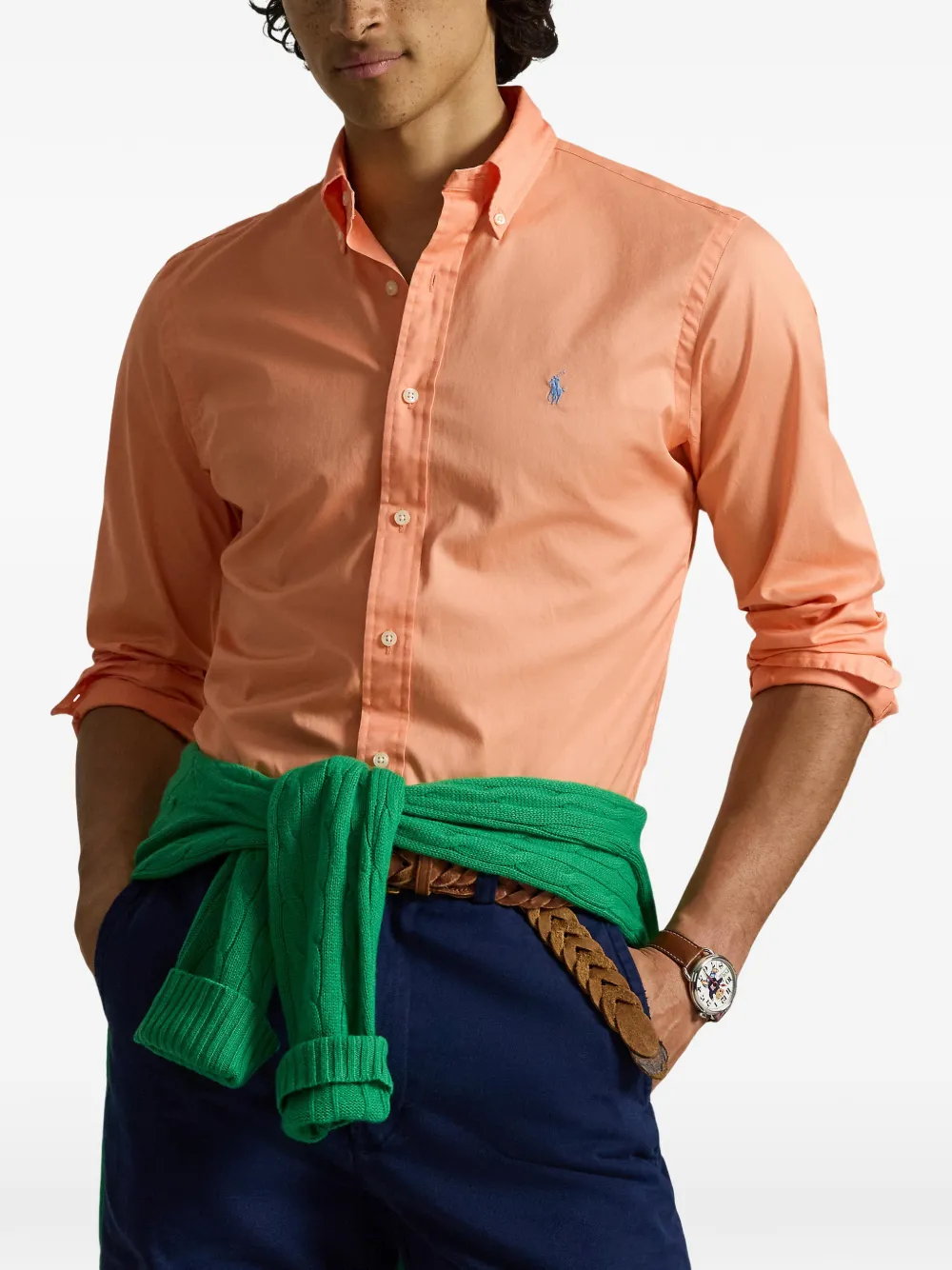 buttoned long-sleeved shirt