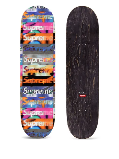 Supreme distorted logo skateboard deck