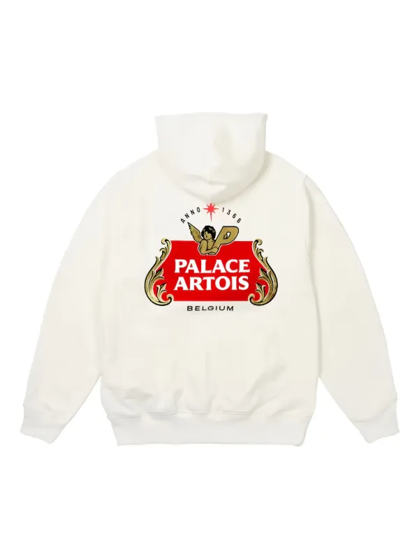 Palace X Palace x Stella Artois Logo Hooded Sweatshirt | White