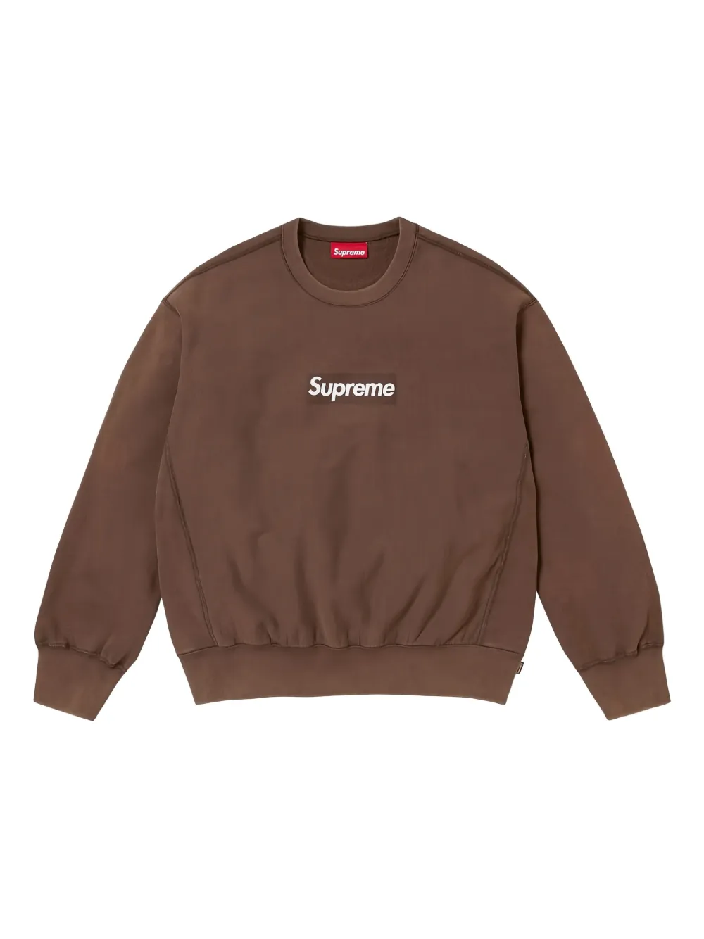 Supreme Washed Box Crewneck washed finish sweatshirts | Brown | Image 1