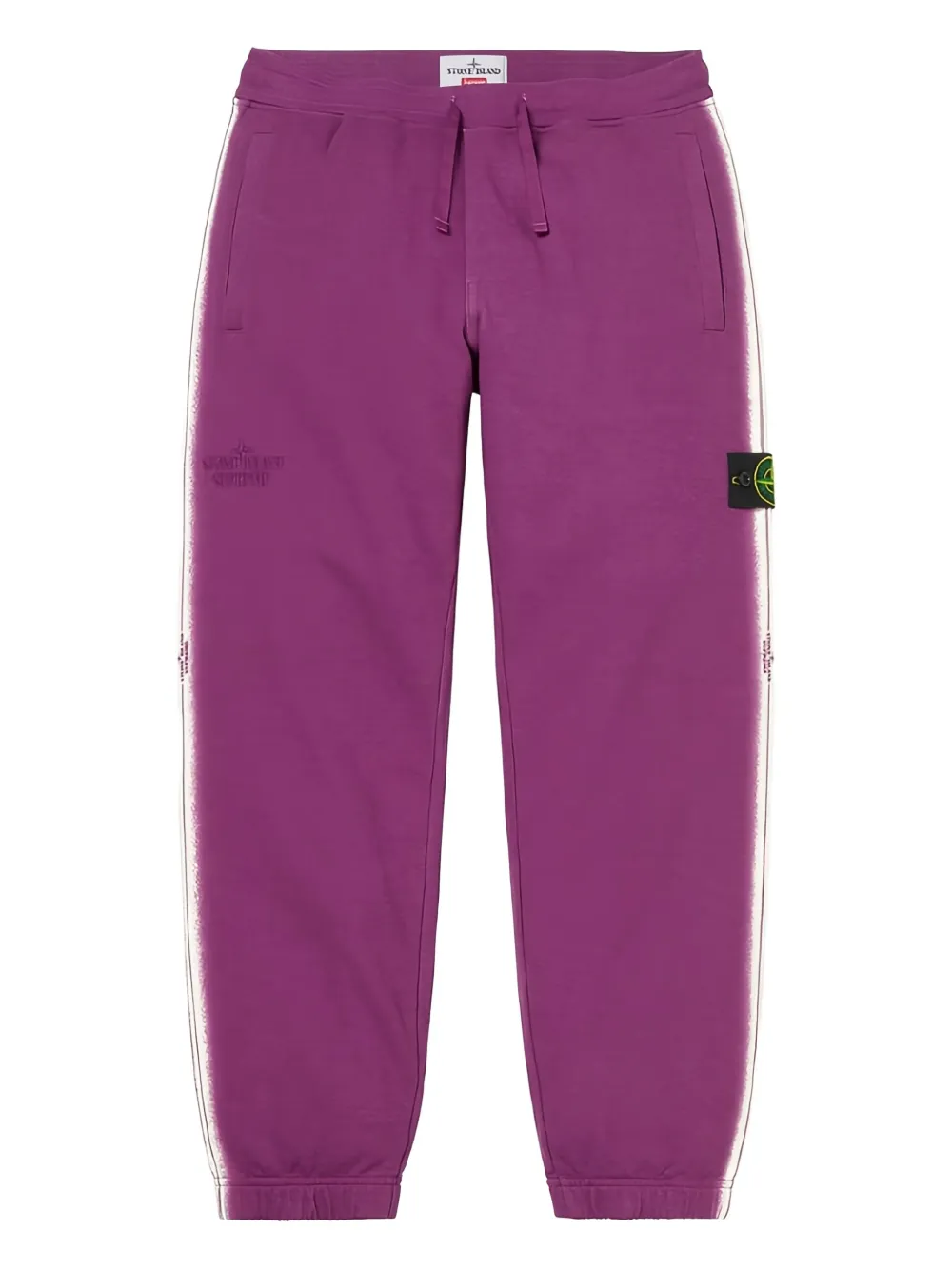 Supreme X Stone Island Side-striped Track Pants In Purple