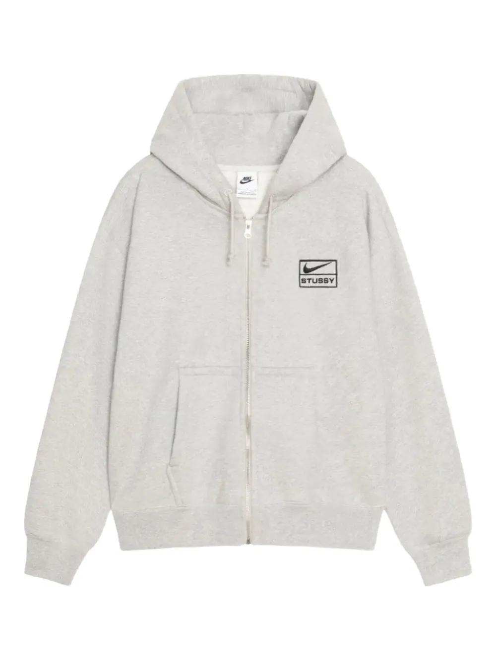 Nike Stussy x Nike fleece zip hoodie jacket | Grey | Image 1