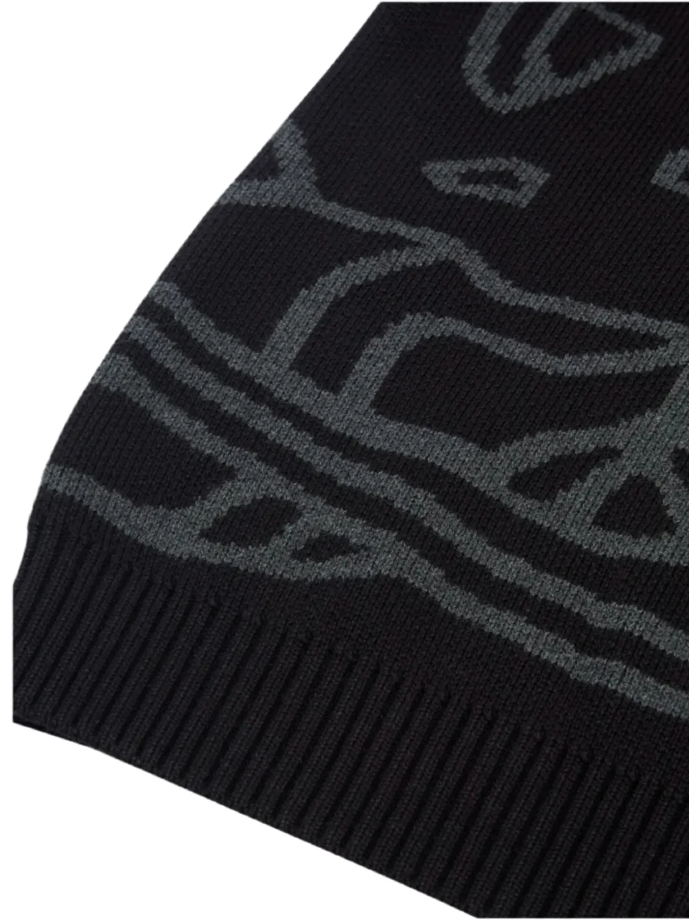 Broken Planet Graphic Print Knit Sweater In Black