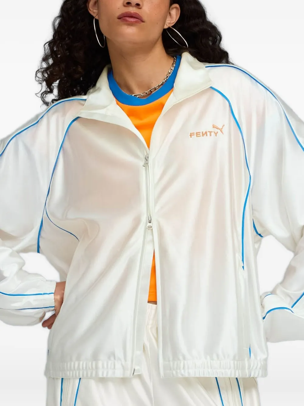 Fenty X Puma Puma Fenty By Rihanna T7 Piping Track Jacket In White