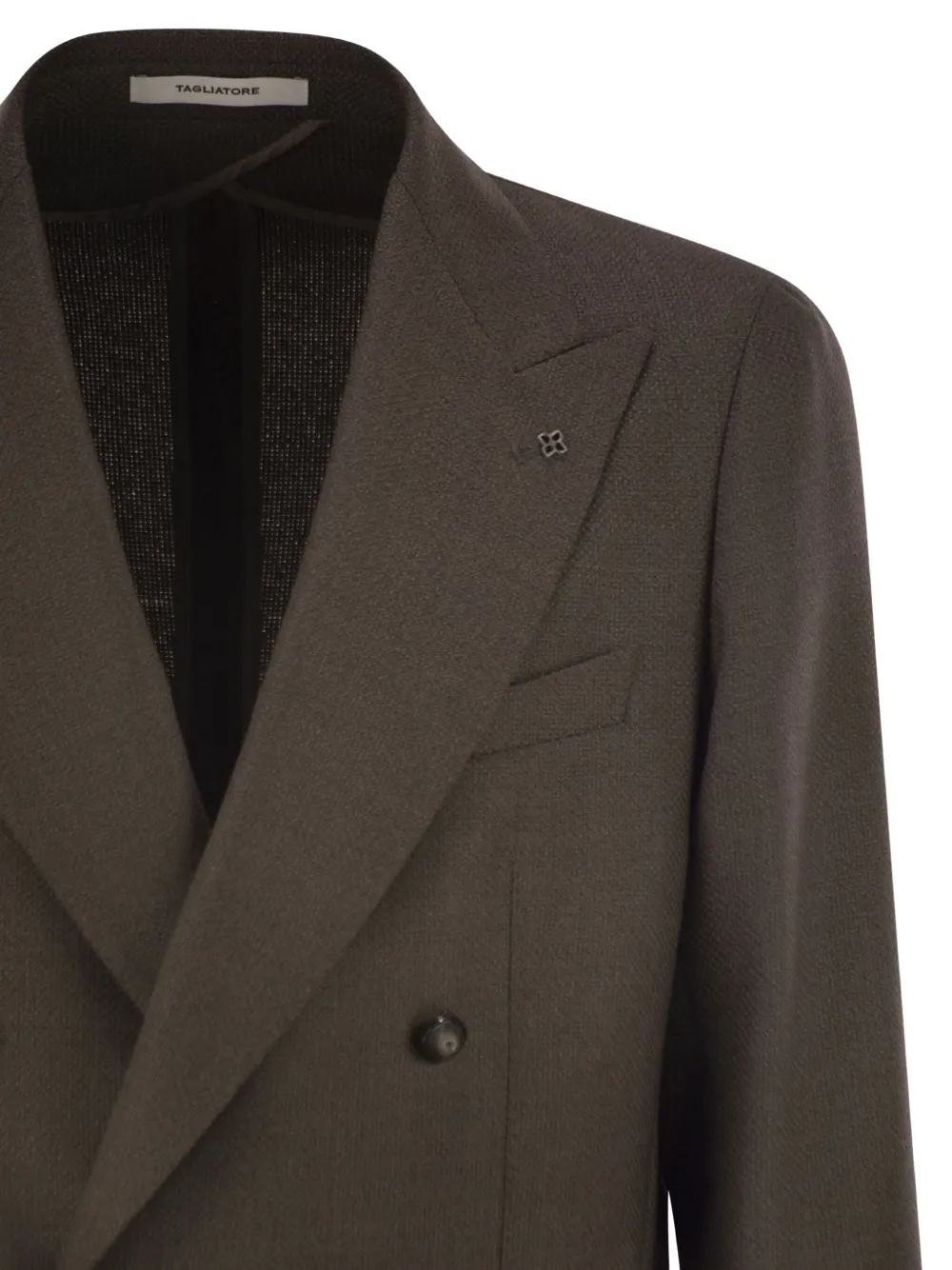 Tagliatore Double-breasted Patch-pocket Blazer In Brown