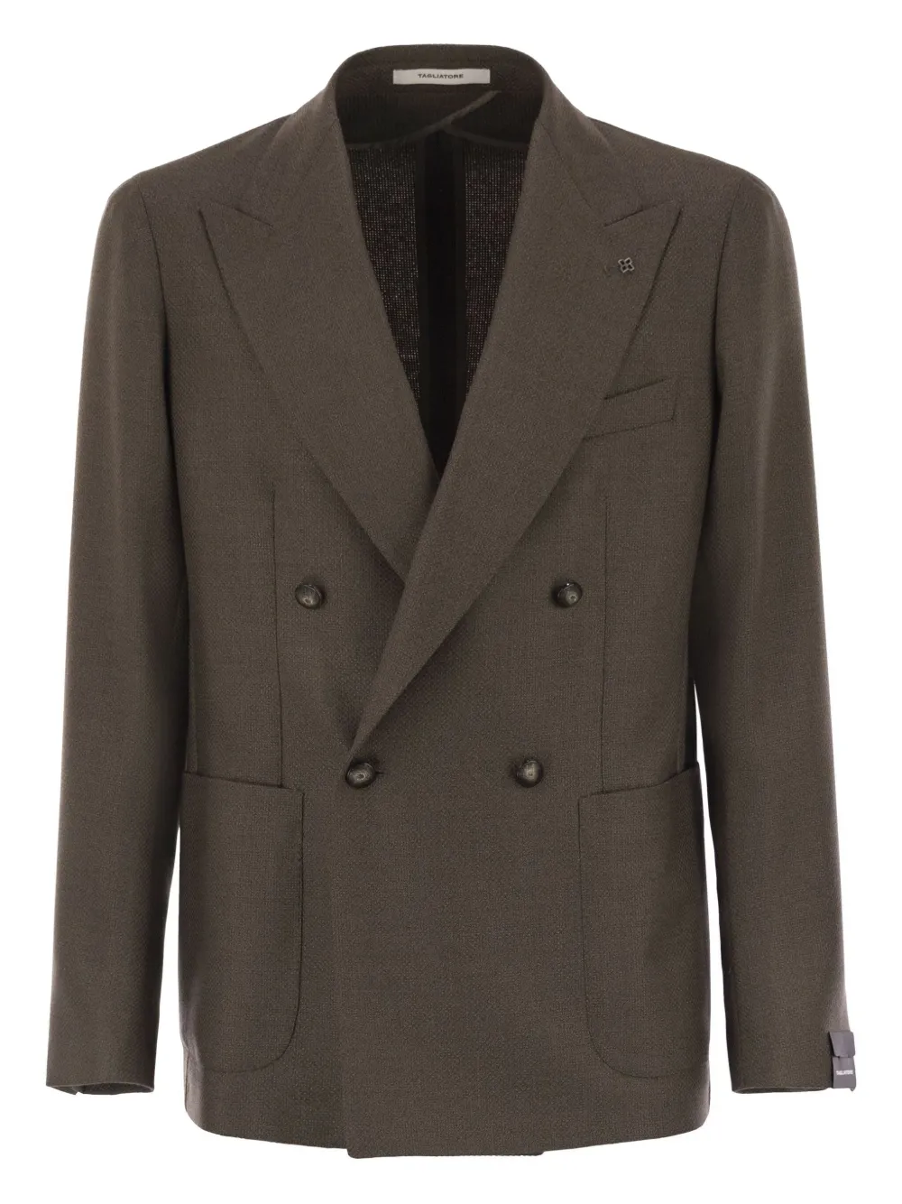 Tagliatore double-breasted patch-pocket blazer - Brown