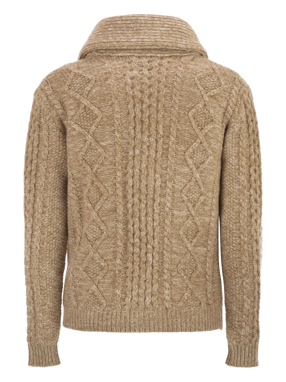 Rakkì Aran Shawl-neck Cardigan In Animal Print