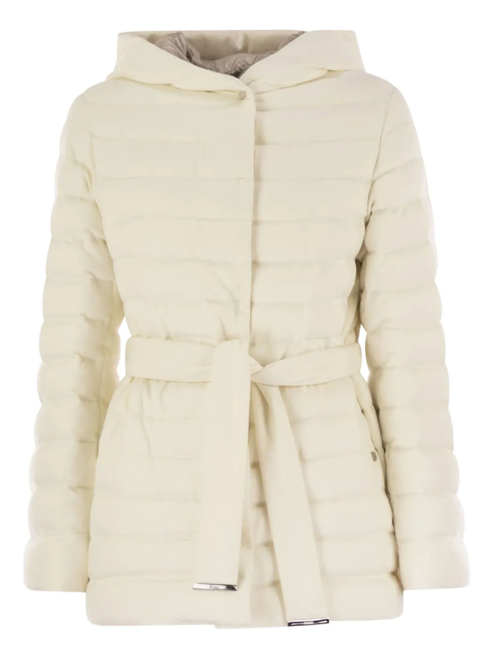 Herno Piumino con cappuccio e cintura - Toni neutri