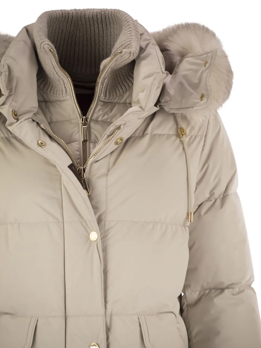 Moorer Gevoerd jack met capuchon Beige