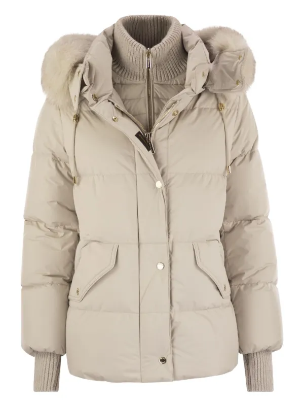 Moorer Hooded Quilted Jacket | Neutrals | FARFETCH