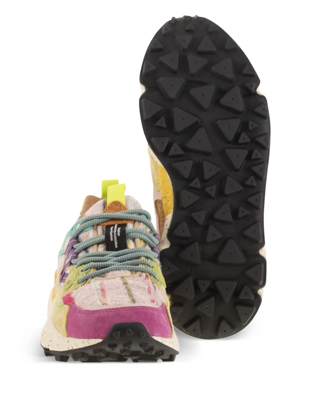 FLOWER MOUNTAIN Yamano 3 overlappende sneakers met bloemenprint Beige