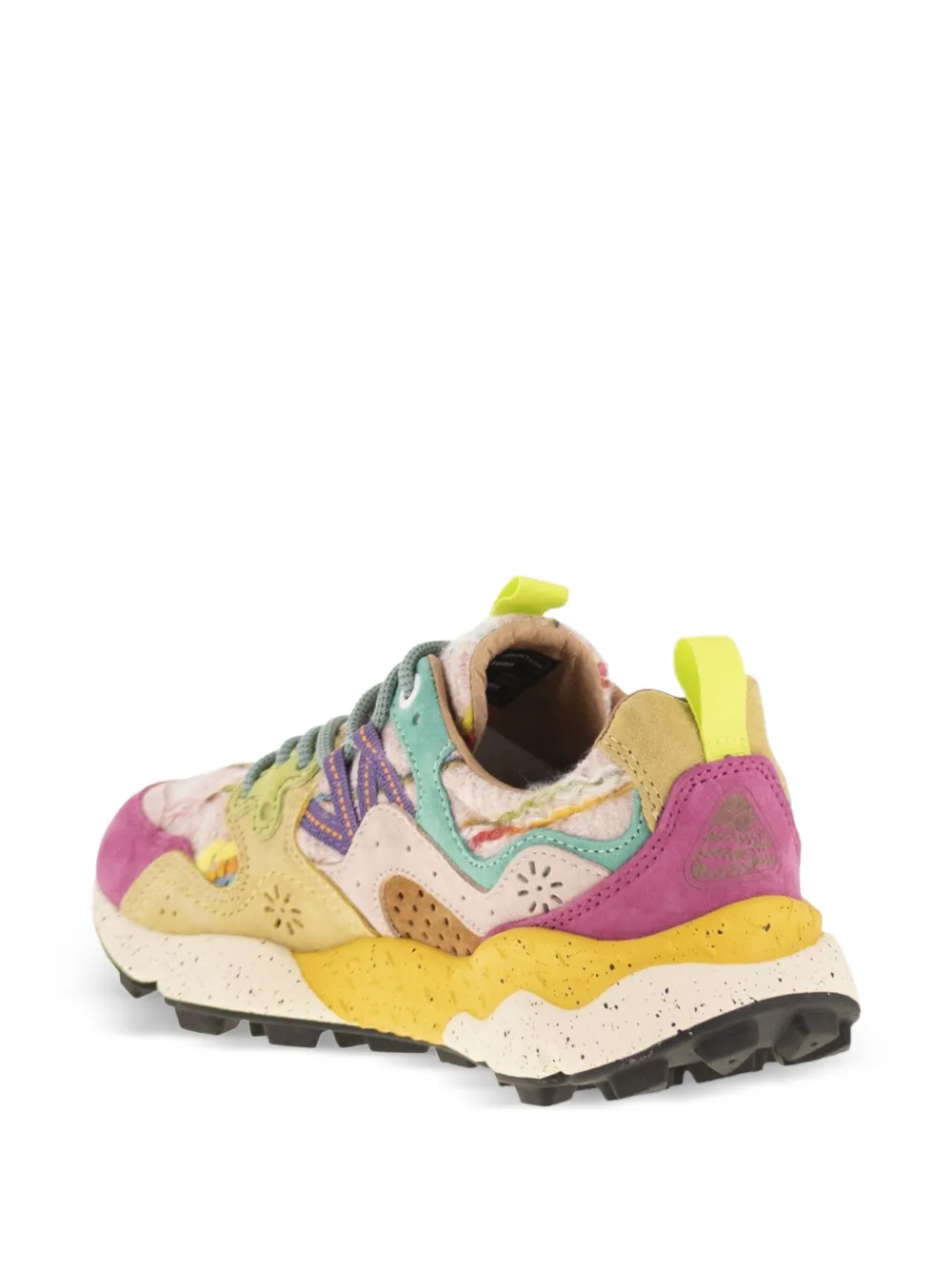 FLOWER MOUNTAIN Yamano 3 overlappende sneakers met bloemenprint Beige