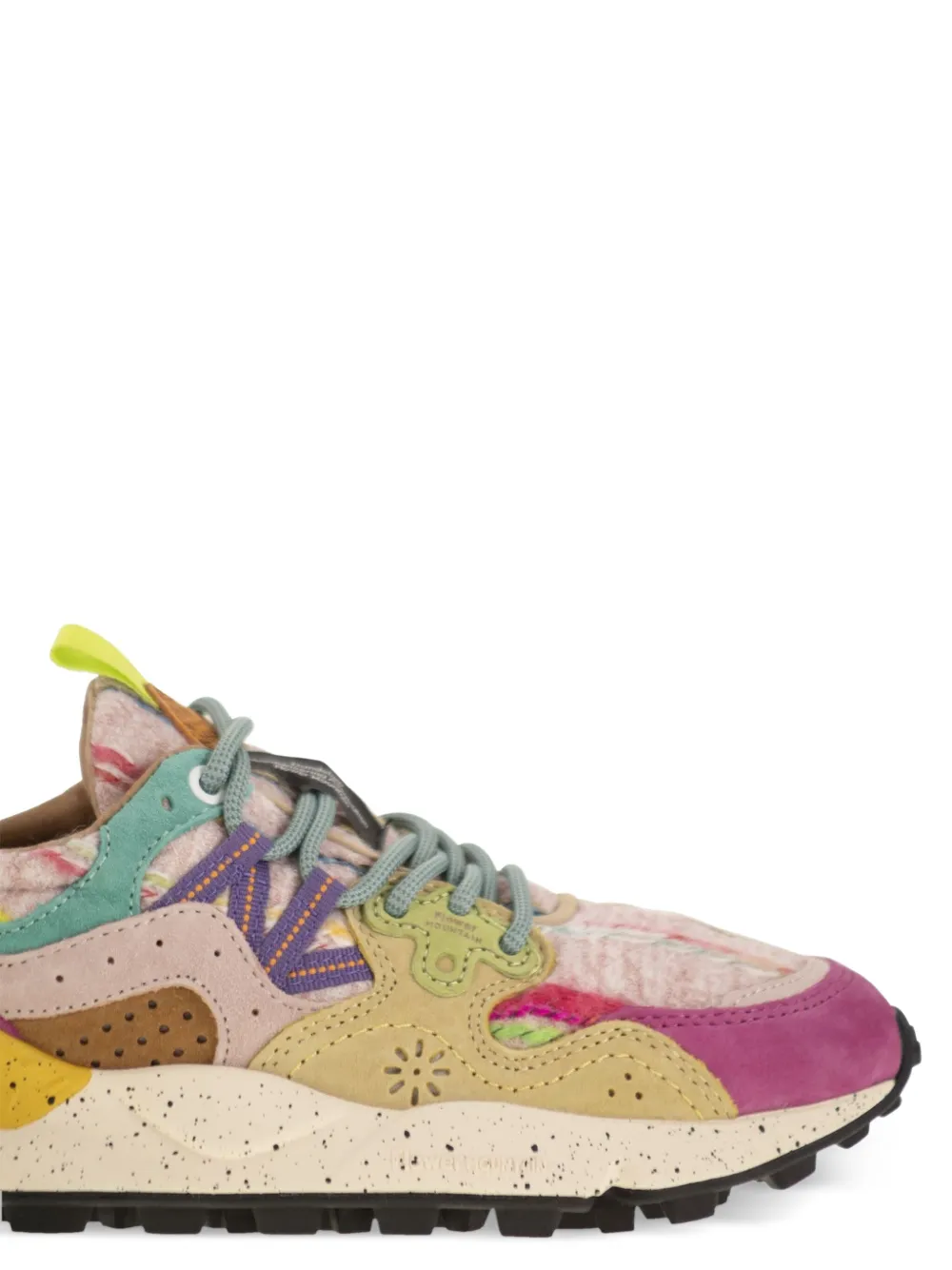 FLOWER MOUNTAIN Yamano 3 overlappende sneakers met bloemenprint Beige