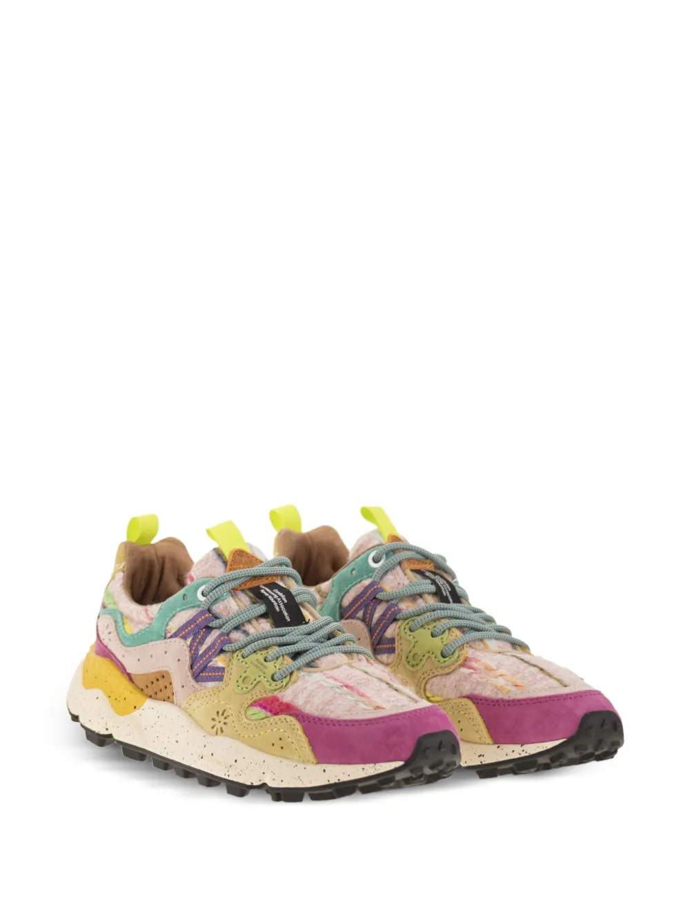 FLOWER MOUNTAIN Yamano 3 overlappende sneakers met bloemenprint - Beige