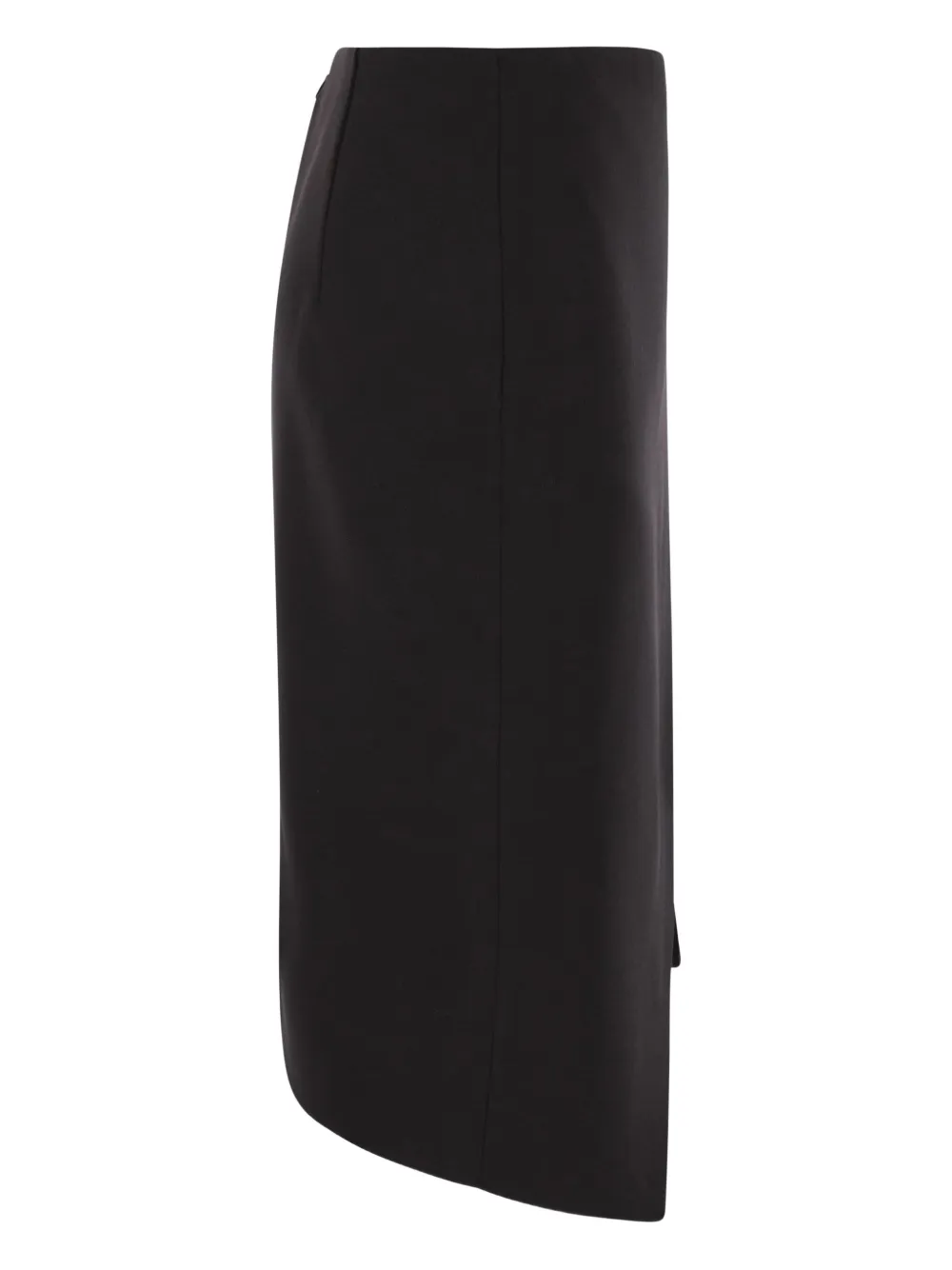 Elisabetta Franchi Viscose And Wool Skirt With Asymmetrical Design In Black