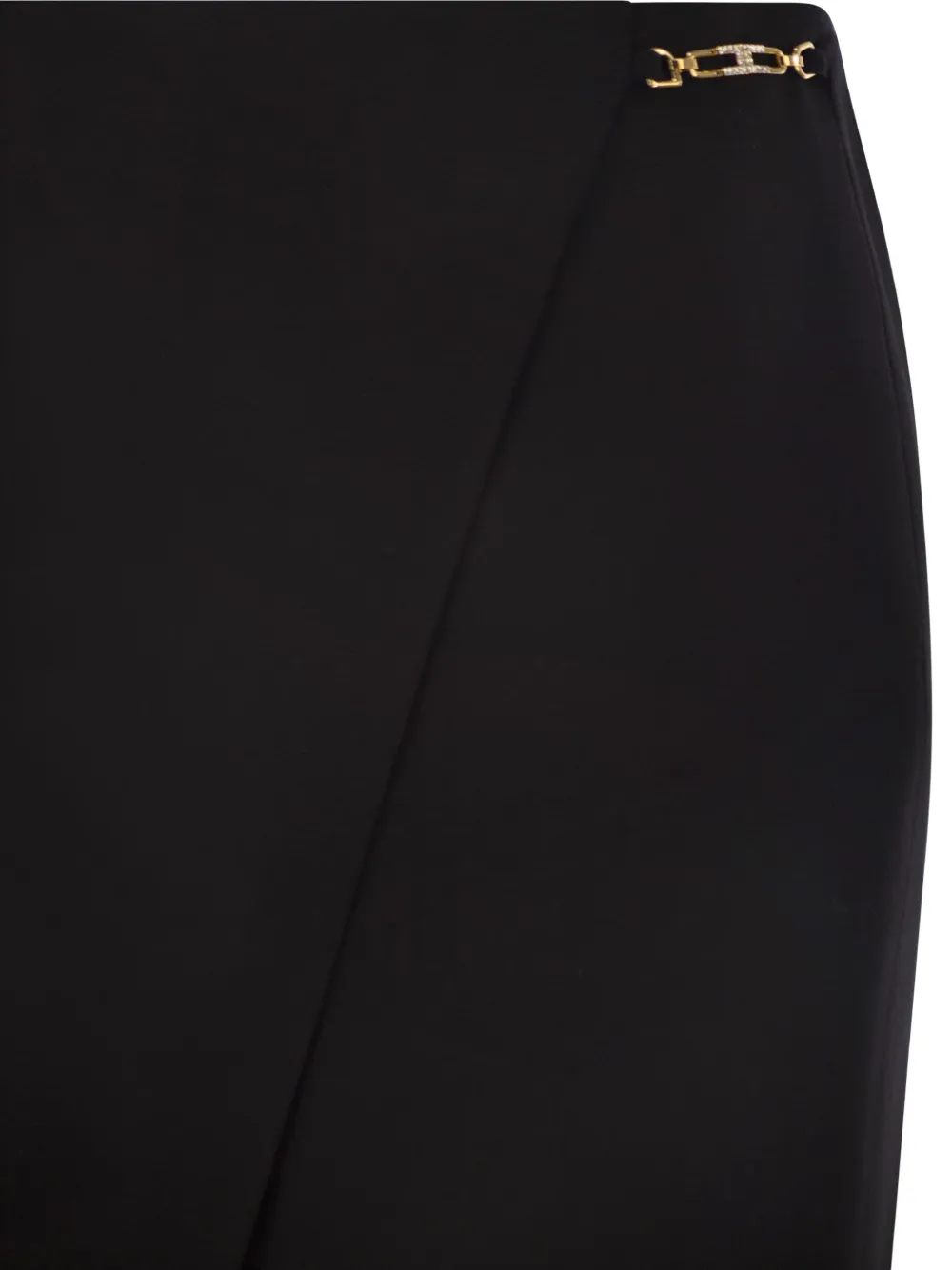 Elisabetta Franchi Viscose And Wool Skirt With Asymmetrical Design In Black