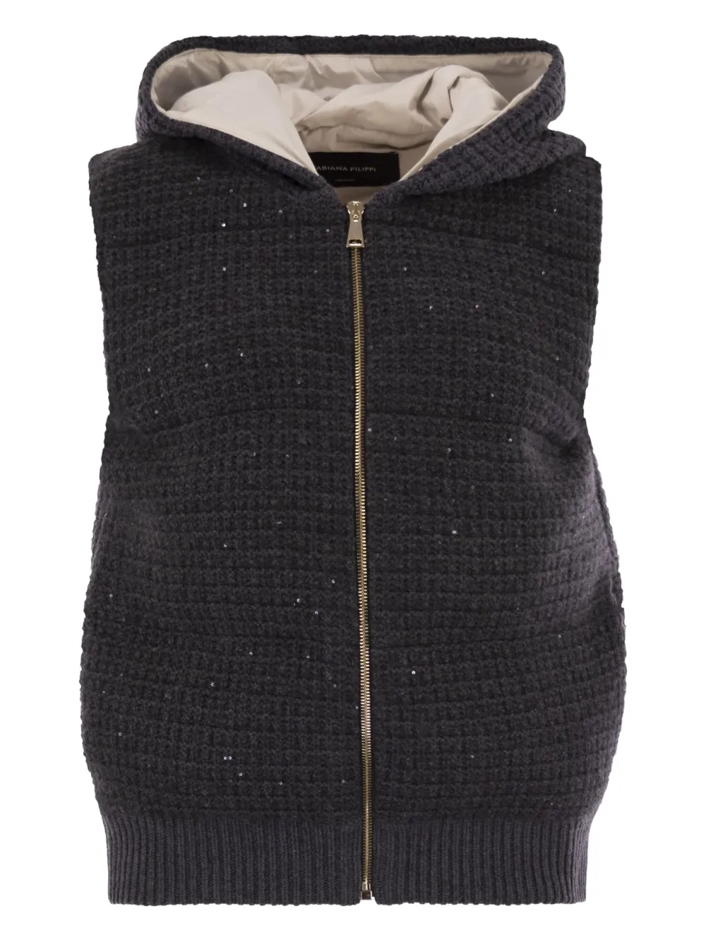 Fabiana Filippi hooded sequin gilet - Grey