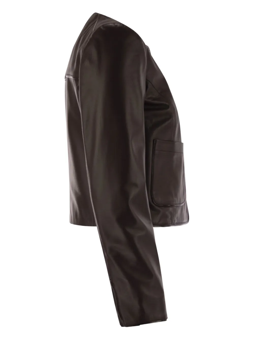  Elisabetta Franchi Twist-lock Leather Jacket - Brown 