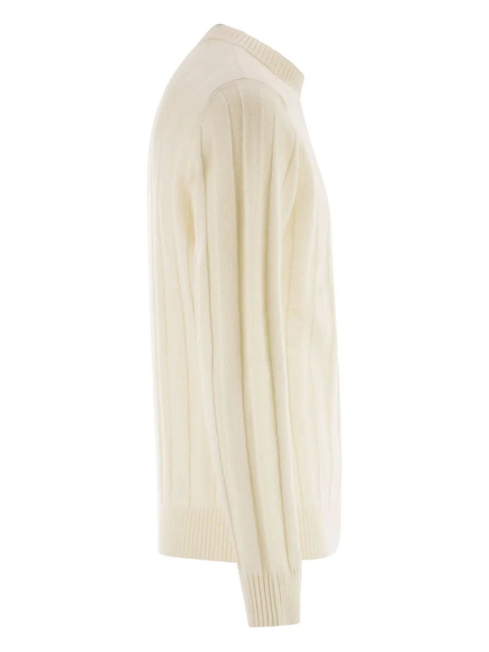 Peserico Ribgebreide trui met ronde hals - Beige