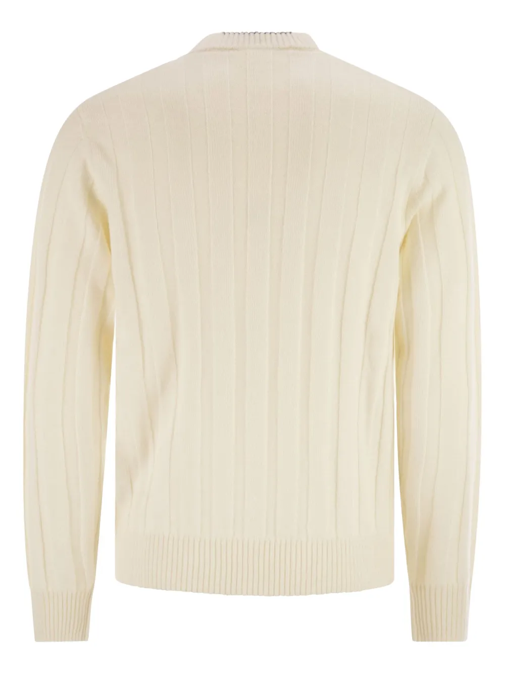 Peserico Ribgebreide trui met ronde hals Beige