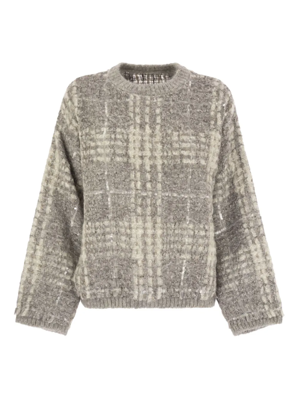 Brunello Cucinelli sequin-embellished chunky-knit sweater - Grey