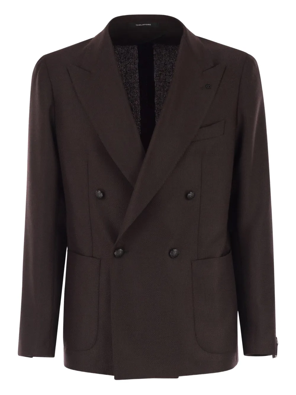 Tagliatore Double-breasted Jacket In Brown