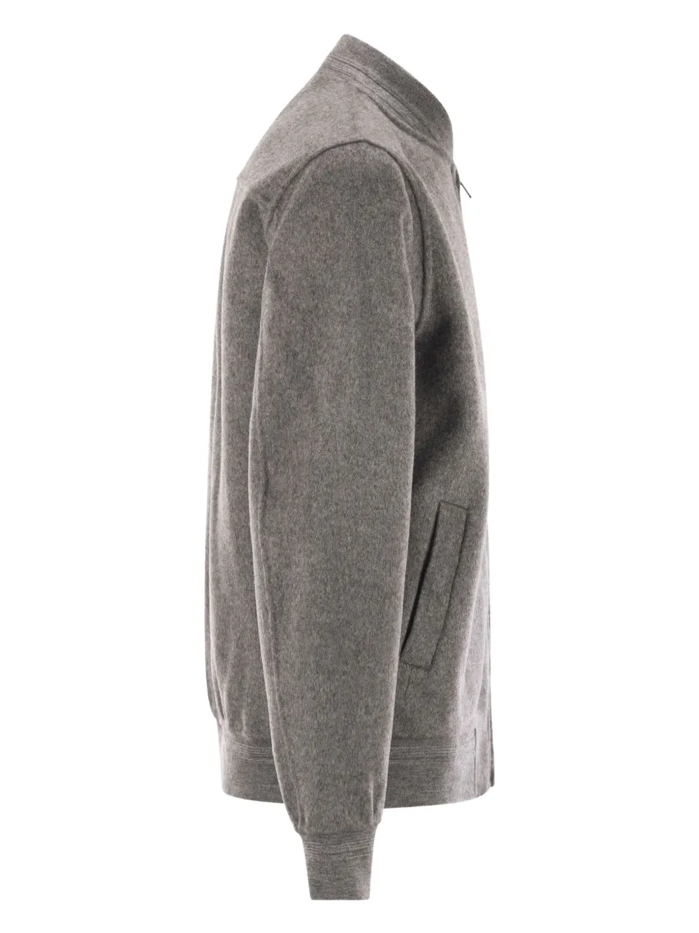 Mc2 Saint Barth Camden Raw-cut Bomber Jacket In Gray