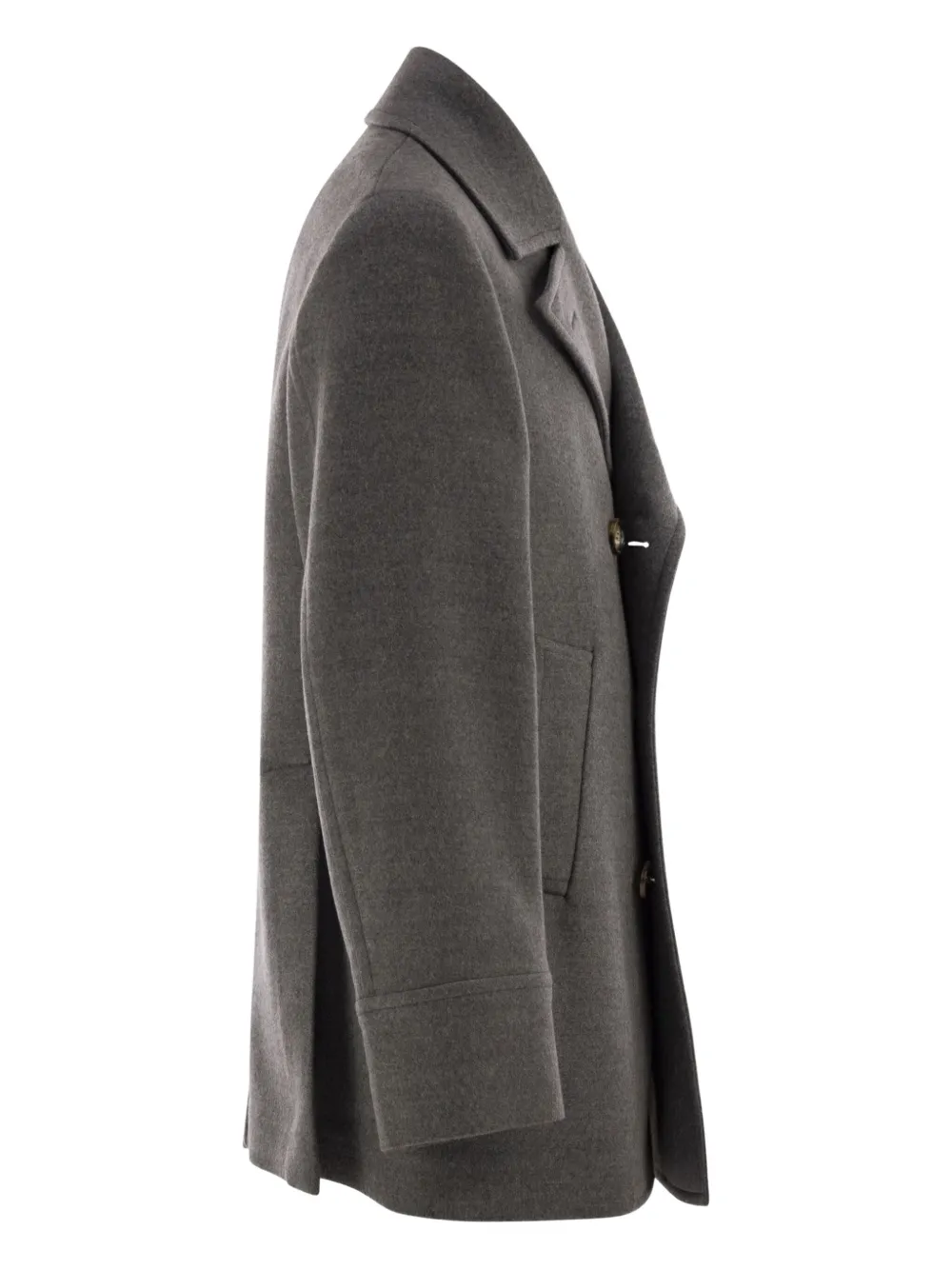  Brunello Cucinelli Button-fastening Wool Coat - Grey 