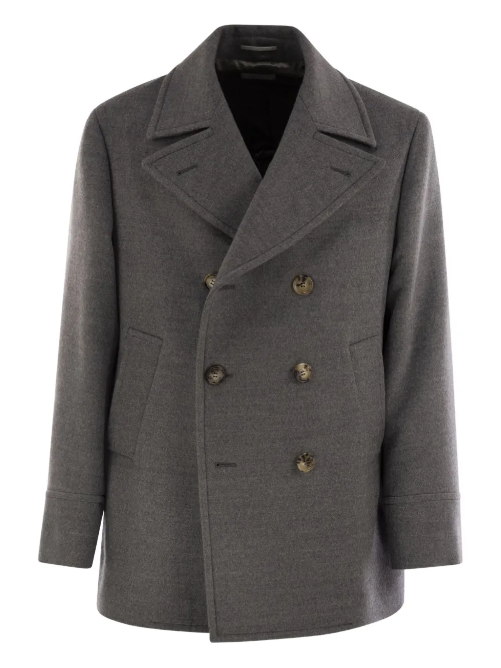 Brunello Cucinelli button-fastening wool coat | Grey | Image 1