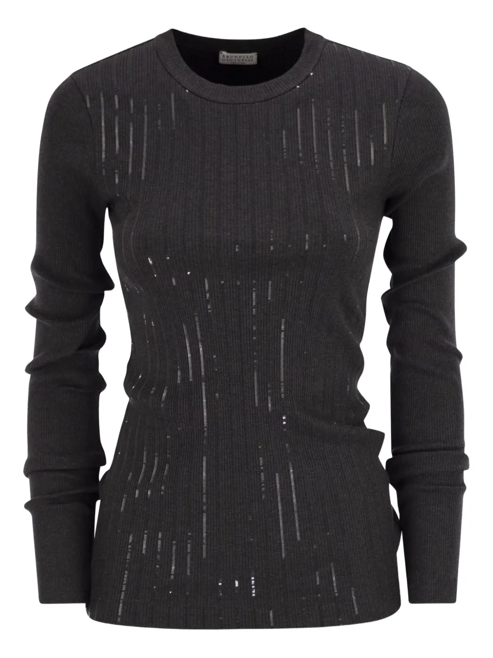 Brunello Cucinelli T-shirt con paillettes - Grigio