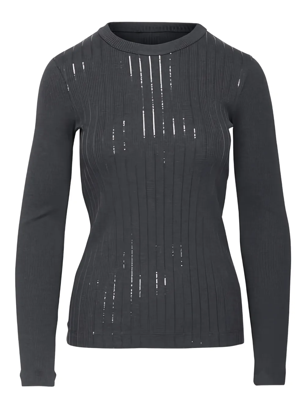 Brunello Cucinelli sequin-stripe T-shirt | Grey | Image 1