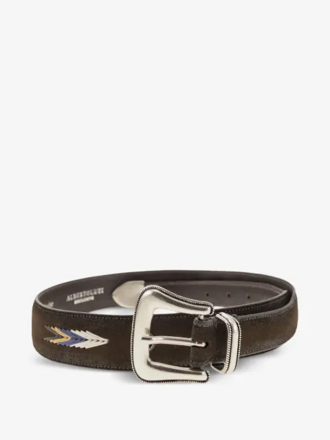 ALBERTO LUTI embroidery metal buckle belt