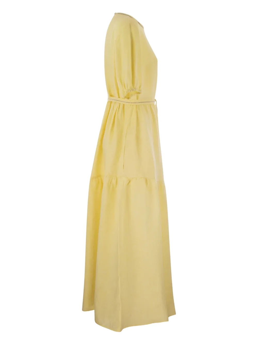 Peserico Maxi-jurk met ronde hals - Geel