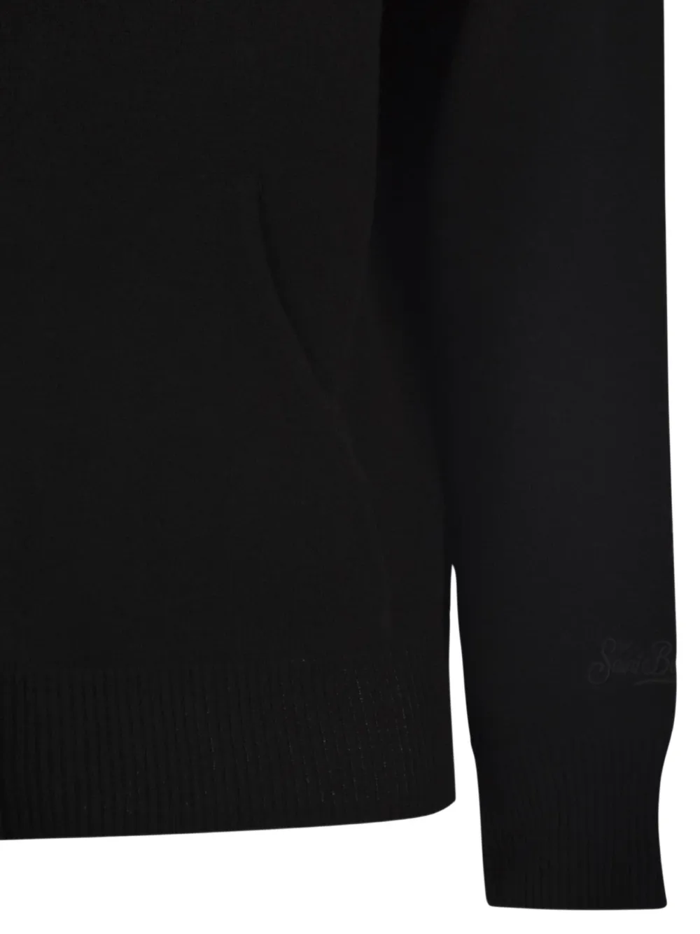 Mc2 Saint Barth Wool Cardigan With Zip In Black