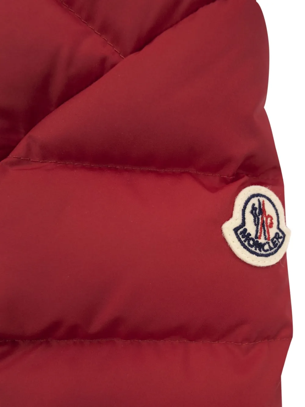 Moncler Enfant Taidu gewatteerd jack met capuchon Rood