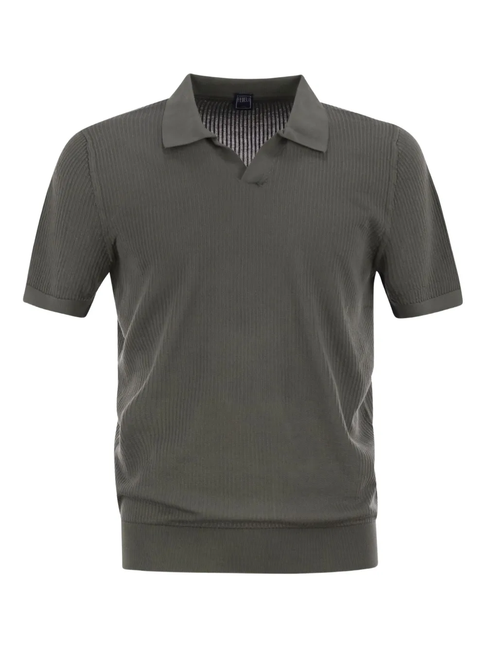 Fedeli V-neck polo shirt | Green | Image 1