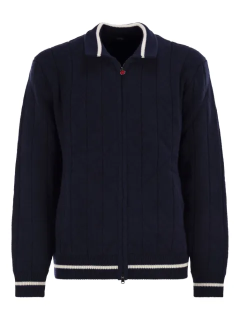 Kiton zipped ribbed cashmere cardigan