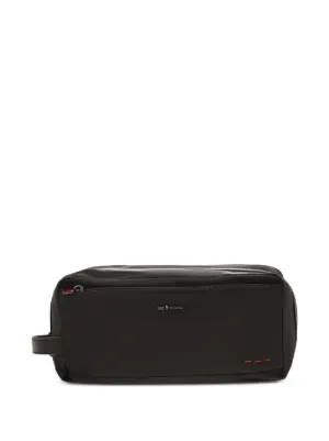 Saint Laurent logo-stamp Leather Pouch | Black | FARFETCH