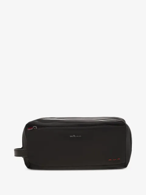 Kiton trousse de toilette en cuir à fermeture zippée