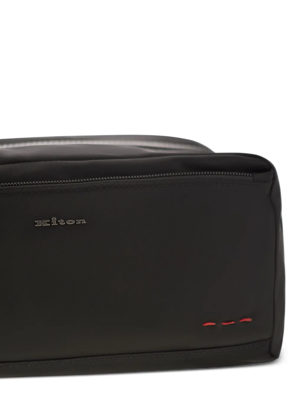 Kiton Rectangular Travel Case Front Pocket In Black