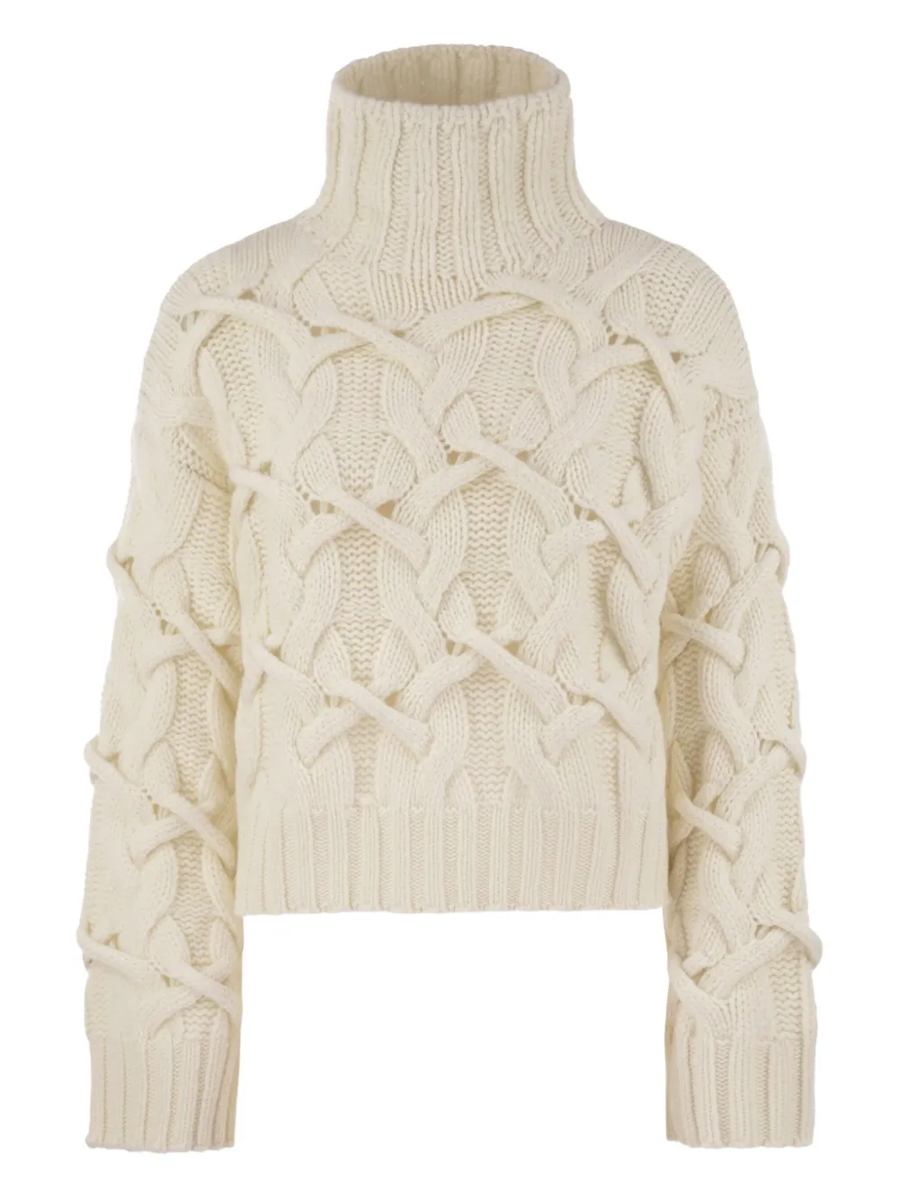 Brunello Cucinelli Maglione in cashmere a collo alto - Bianco