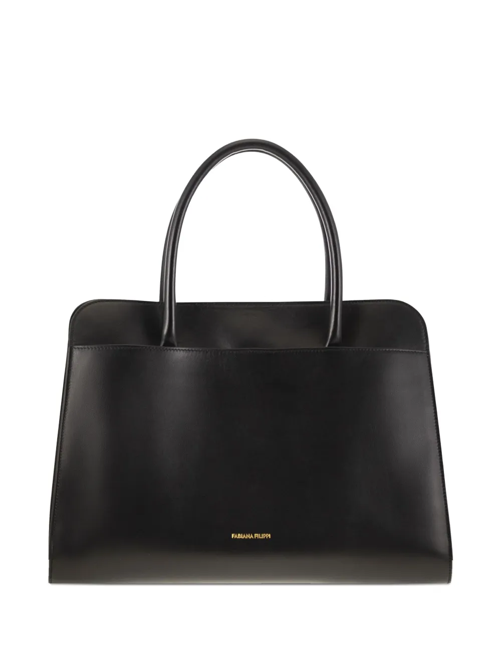 Fabiana Filippi Leren shopper met draaislot - Zwart