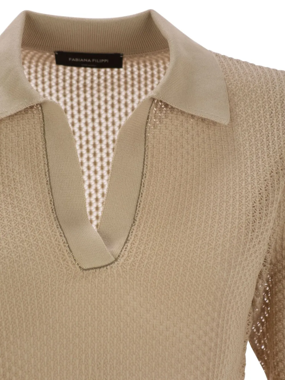 Fabiana Filippi V-neck Short-sleeve Polo Shirt In Animal Print